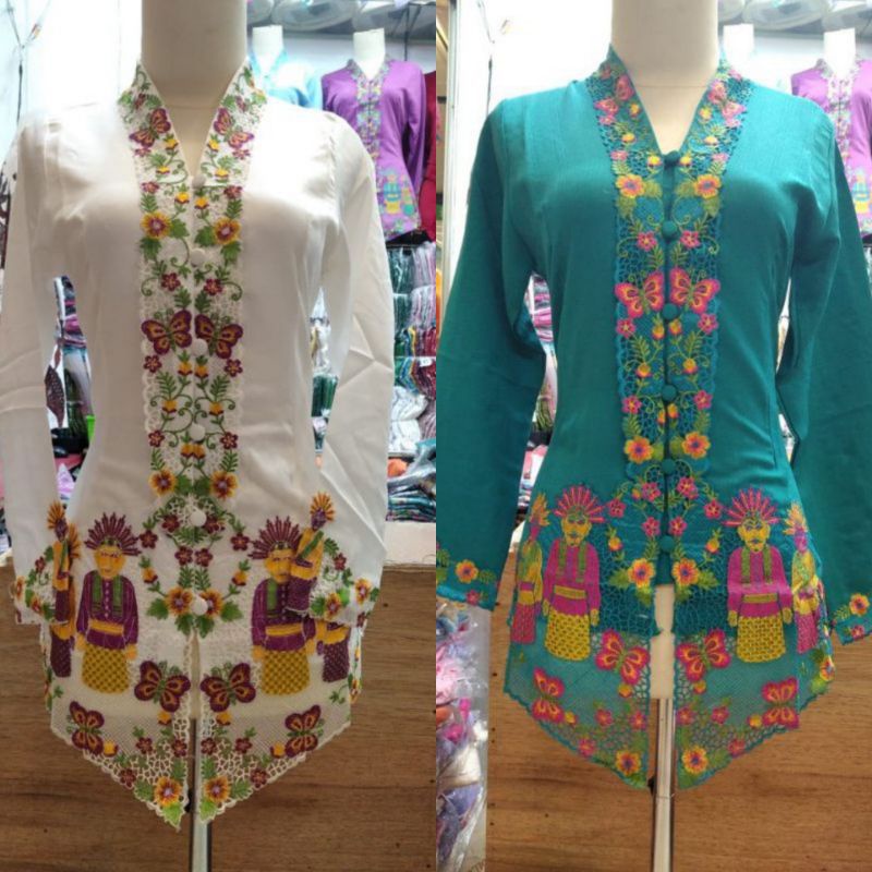 ATASAN KEBAYA ENCIM MOTIF ONDEL ONDEL/KEBAYA ENCIM BETAWI/KEBAYA ENCIM/ENCIM