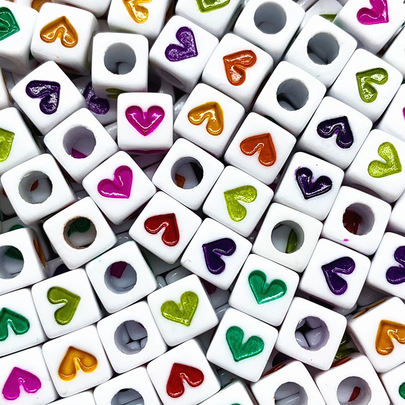 100pcs Manik-Manik Spacer Bahan Akrilik Ukuran 6x6mm Untuk Gelang