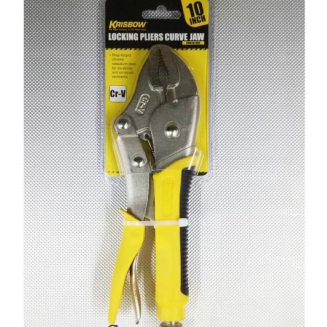 Tang Buaya / Locking Plier Curve Jaw Rubber Handle 10&quot; (Krisbow)