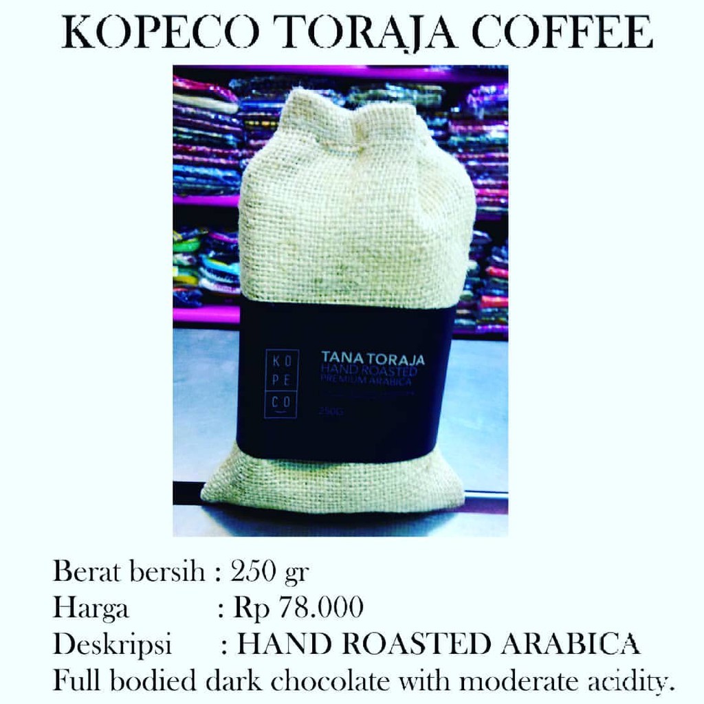 

kopi toraja arabica 'kopeco'250 gr