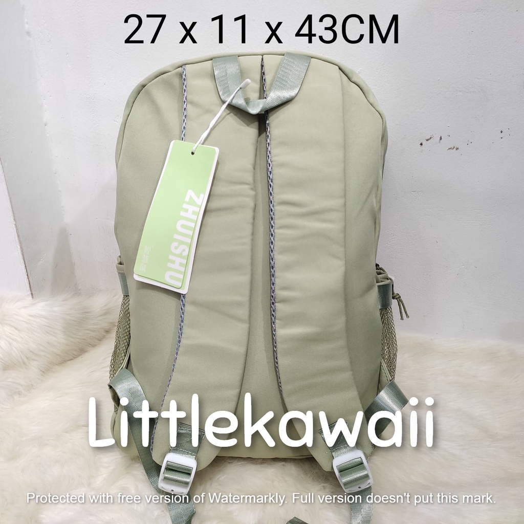 LK/Tas Ransel Laptop Backpack Sekolah Fashion Korean Style Anak Remaja Jaring Gesper Import