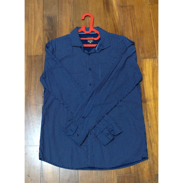 Wood Kemeja Lengan Panjang Pria Biru Bintik Preloved