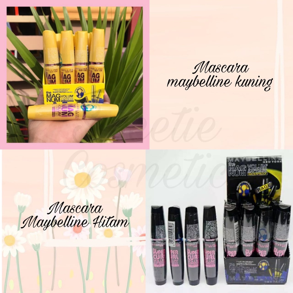 ( Ecer ) MASCARA hypercurl Maybelline black - Mascara Waterproof Magnum MYB / maskara maybelline / Mascara  MagnumVolume Expert