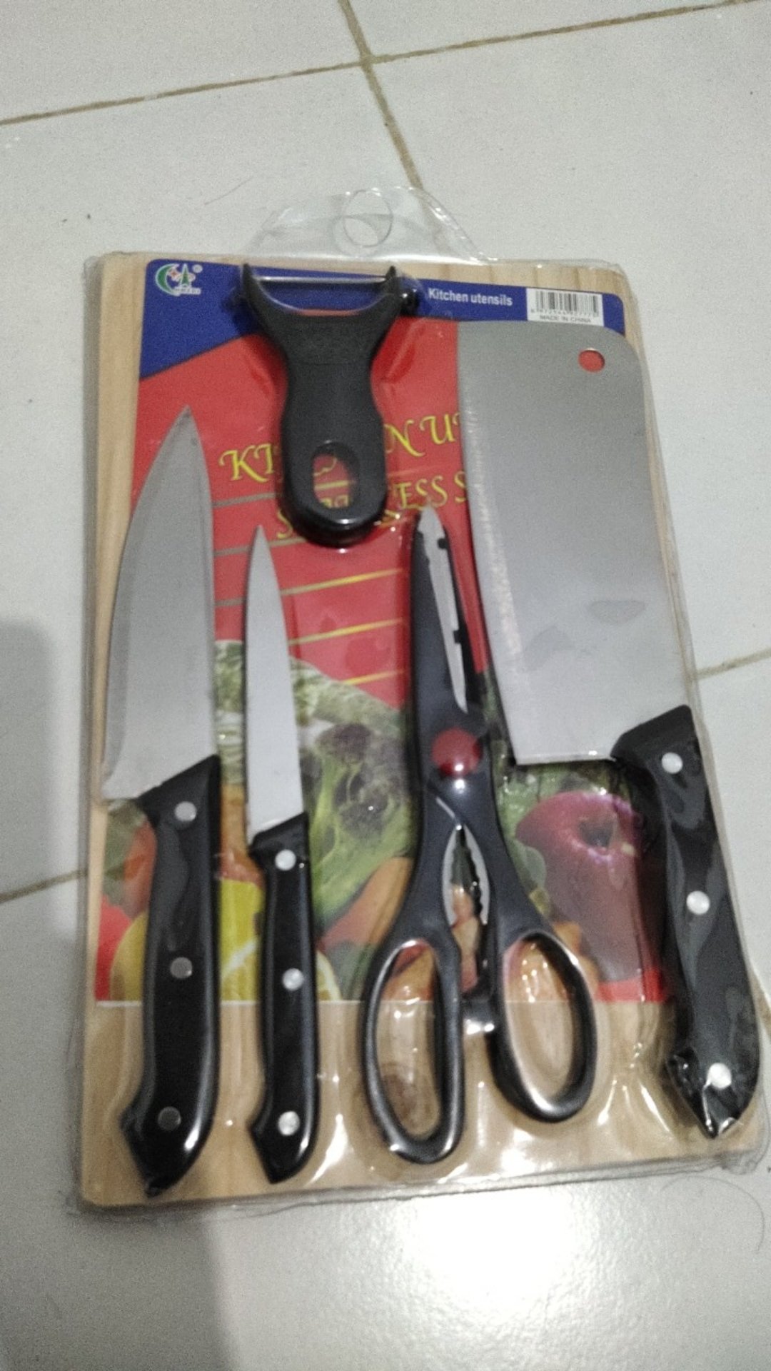 Pisau Set Stainless + Talenan Dapur 6 In 1 / Pisau Dapur Set + Dapur Set Best Quality
