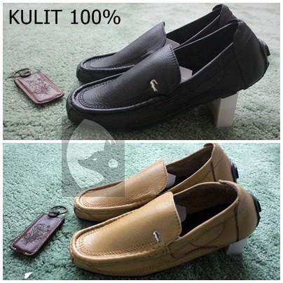 KICK TONE 01 BLACK SLIP ON PRIA KASUAL BS157 BS158 BS159 BS160 BS161 BS16 Slip On Pria Hitam