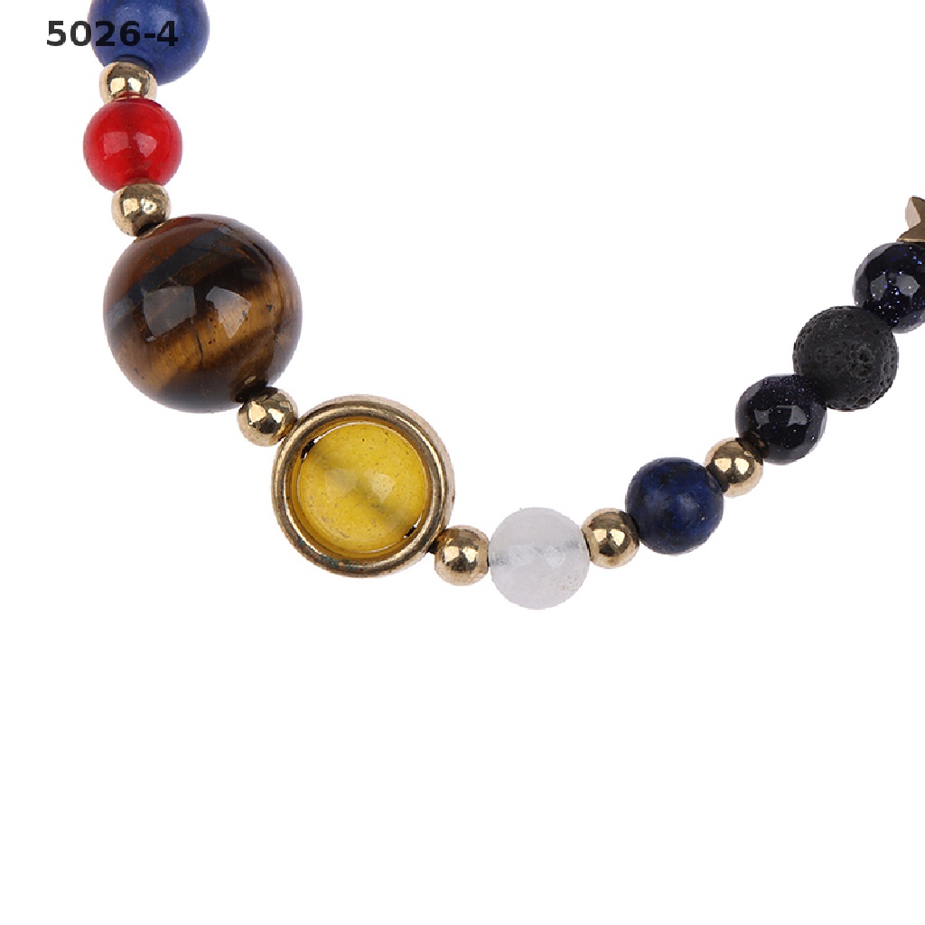 5026-4 Universe Solar System Eight Planet Stone Beads Bracelet Chain Jewelry Gifts 5026-4