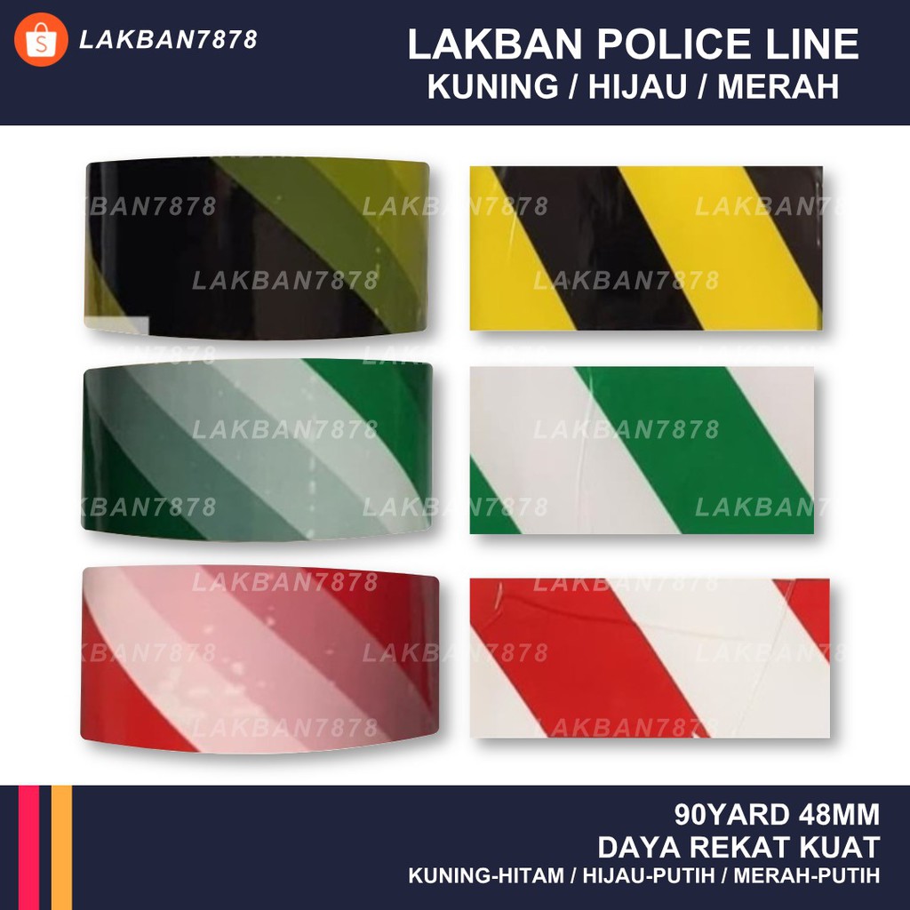 Lakban Police Line / Garis Polisi / Merah Putih / Hijau Putih