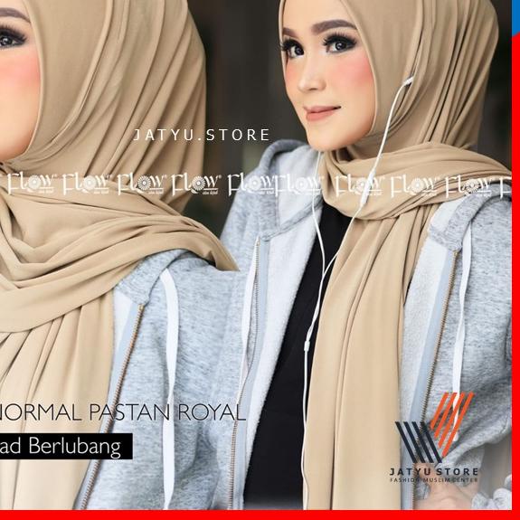 Bahan terbaik✦Hijab PASTAN PASHMINA INSTAN ROYAL New Normal Variasi Lubang Telinga Jilbab Jibab Jilb