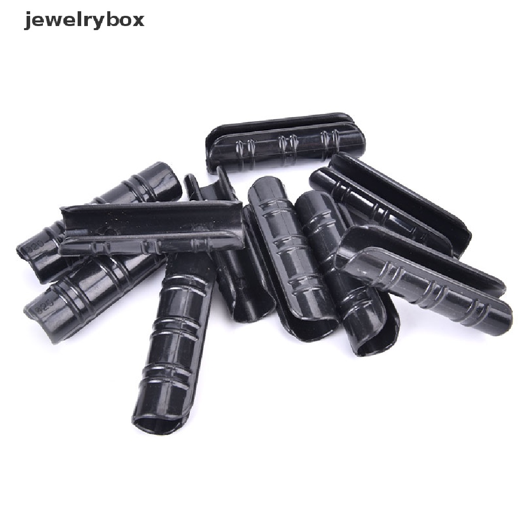 (jewelrybox) 10pcs Klip Penjepit Pipa Rumah Kaca Bahan Plastik Warna Hitam