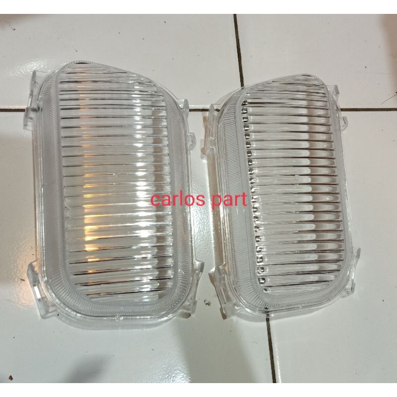 1set mika lampu bumper canter set kiri kanan/mika kaca lampu bemper canter turbo ps110 ps125