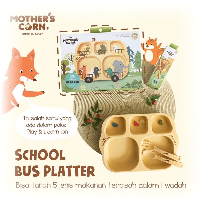 Mother's Corn School Bus Platter - Tempat Makan Bayi
