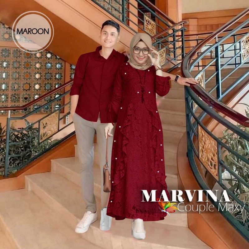 CP MARVINA MUTIARA, COUPLE PASANGAN, BRUKAT PREMIUM, GAMIS HIJAB MUSLIM, DRESS MAXY