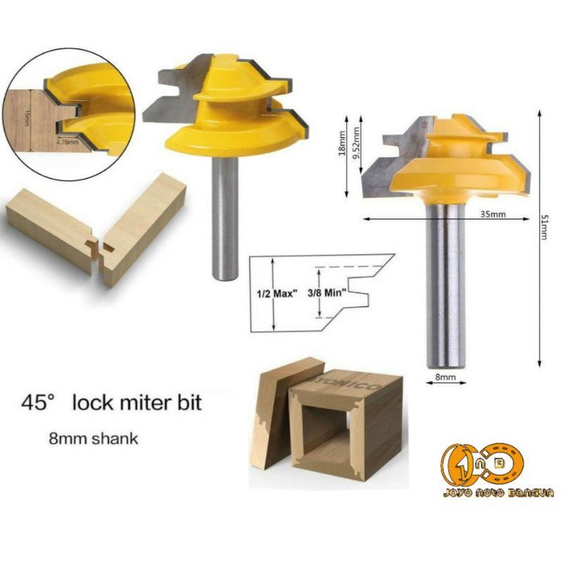 mata pisau mitter miter sambungan sudut kayu profil 8mm