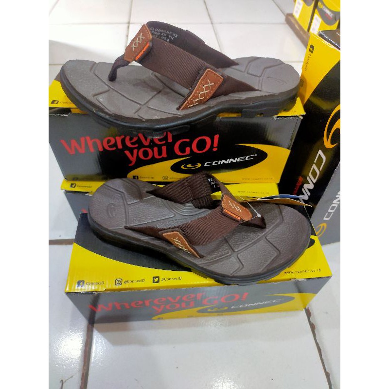 Sandal jepit gunung pria outdoor merk Connec velodrome coklat original
