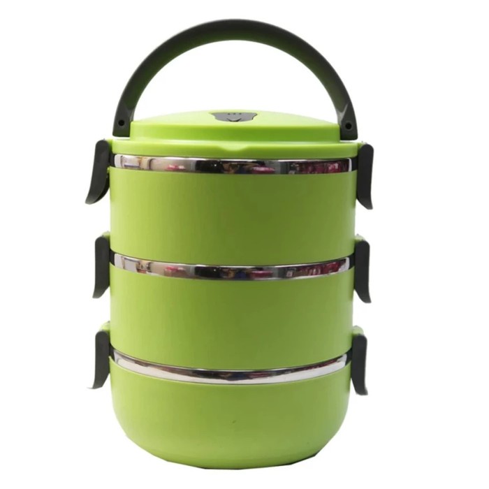 Lunch box Rantang Bekal susun 3 stainless steel - Polos Random Colour