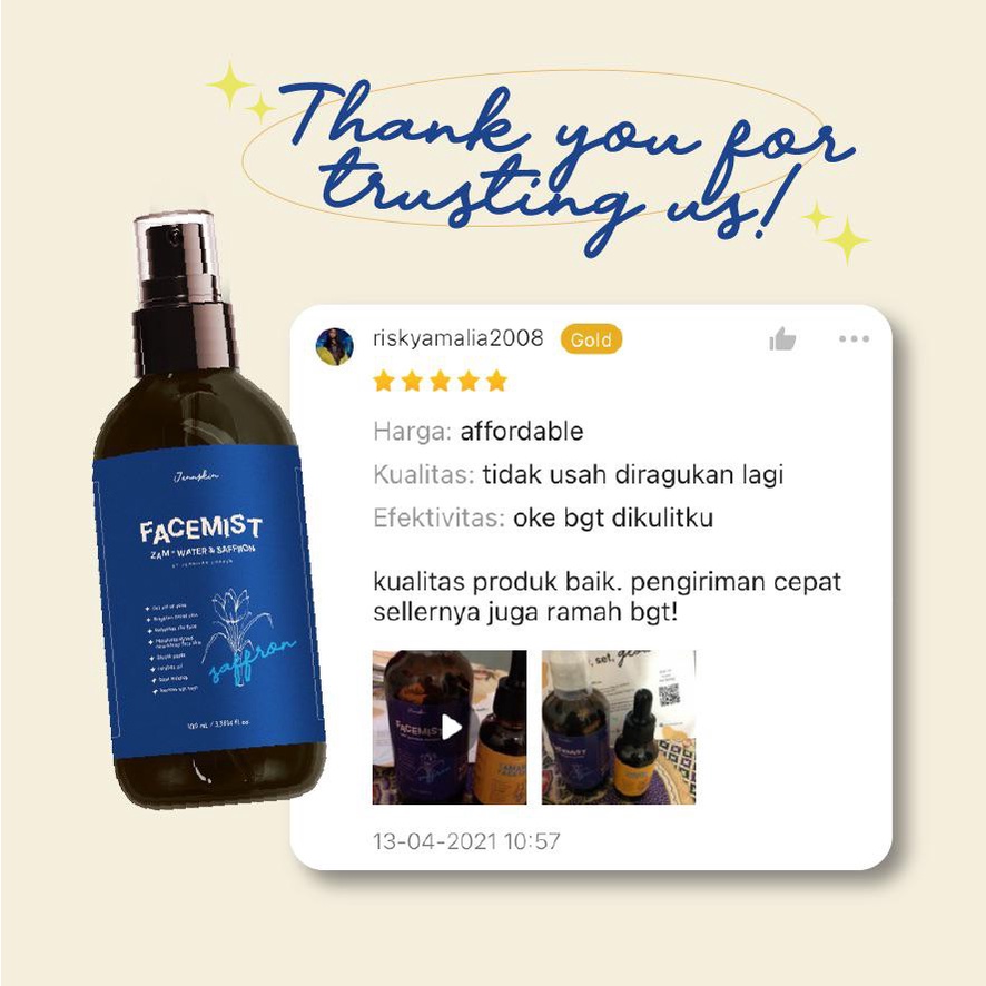 JENNSKIN ZAM “ FACEMIST + BUNGA SAFFRON 100 ML (obat jerawat )