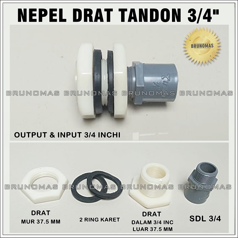 Nepel Drat Tandon 3/4 Inchi - Neple Output Pipa pvc