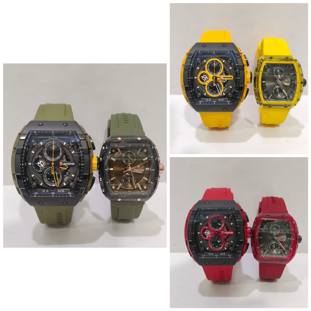 Jam Tangan Couple Expedition  E6782 E 6782 &  E6814 E 6814 Original Bergaransi Resmi Free Battery