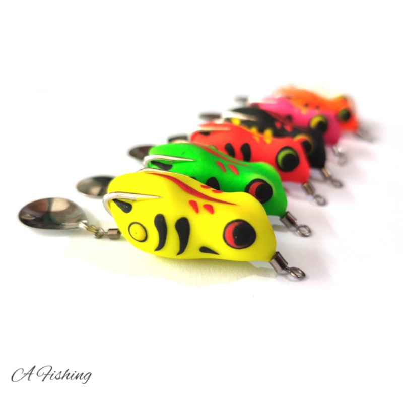 SOFT FROG 4CM BIGOS LURE DOBLE HOOK VMC I UMPAN CASTING IKAN GABUS I A FISHING