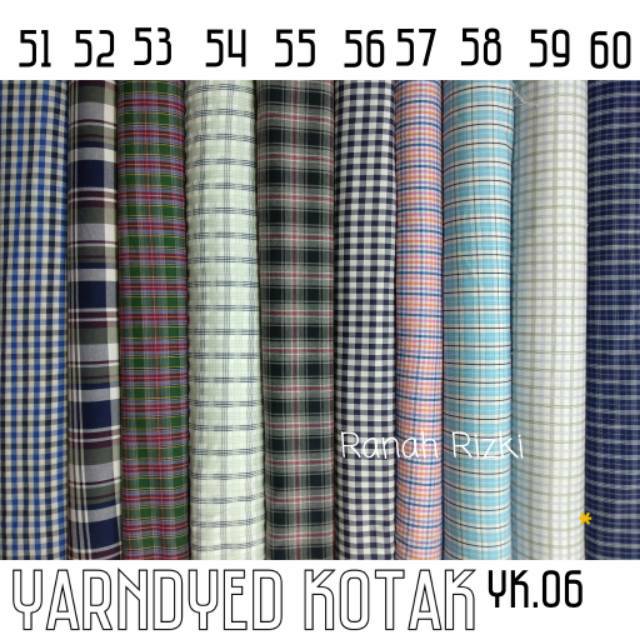 Yk 06 Kain Yarndyed Kotak Kotak Bahan Katun Yandet Kotak Harga Per 50cm Shopee Indonesia