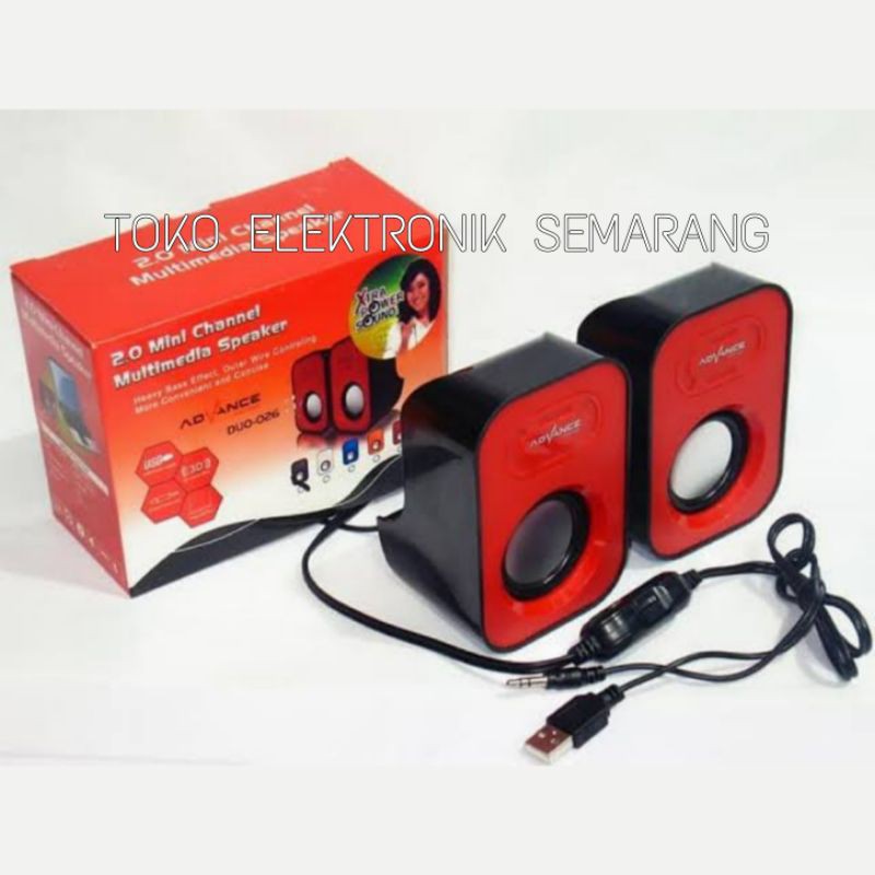 SPEAKER MUTIMEDIA ADVANCE DUO-026 MUSIK ADVANCE DUO 026 MINI SUPER STEREO BASS USB PC LAPTOP