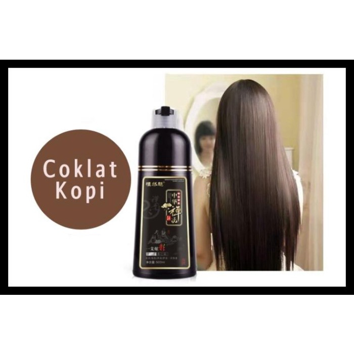 Shampo Pewarna Rambut Herbal /Shampo Semir Herbal Coklat Atau Merah - Coklat Kopi