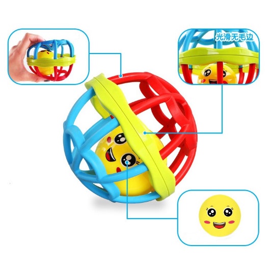 Baby Rattle Teether Soft Rubber Hand Ball