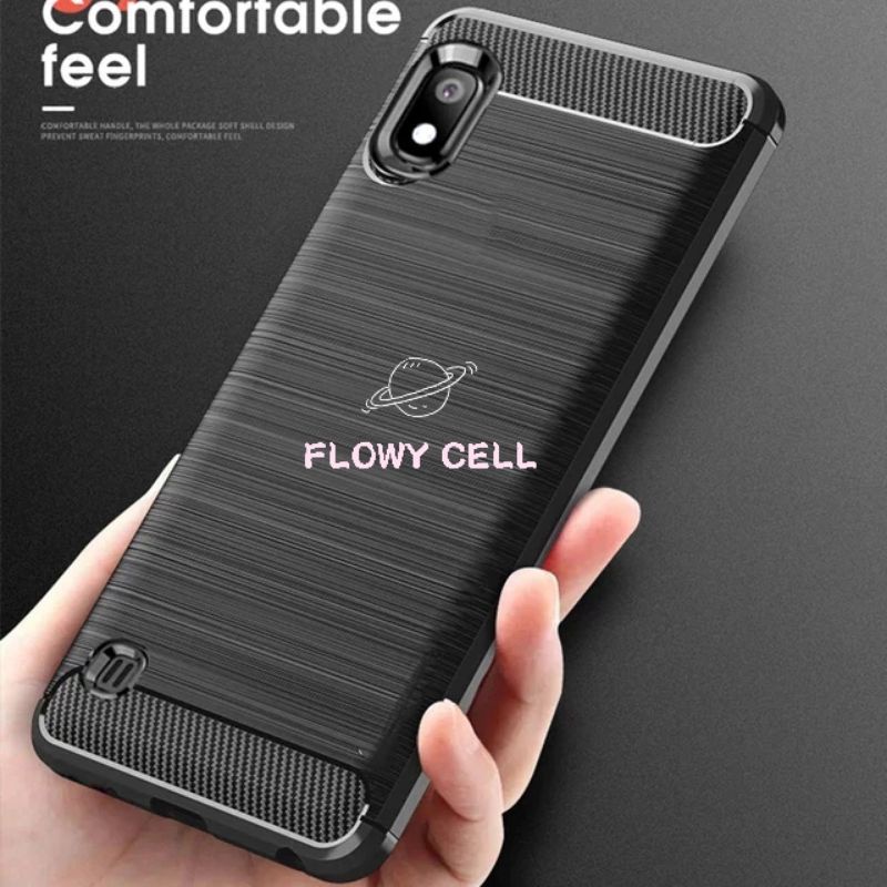 Samsung A01 A10s A10 Black carbon fiber case softcase casing