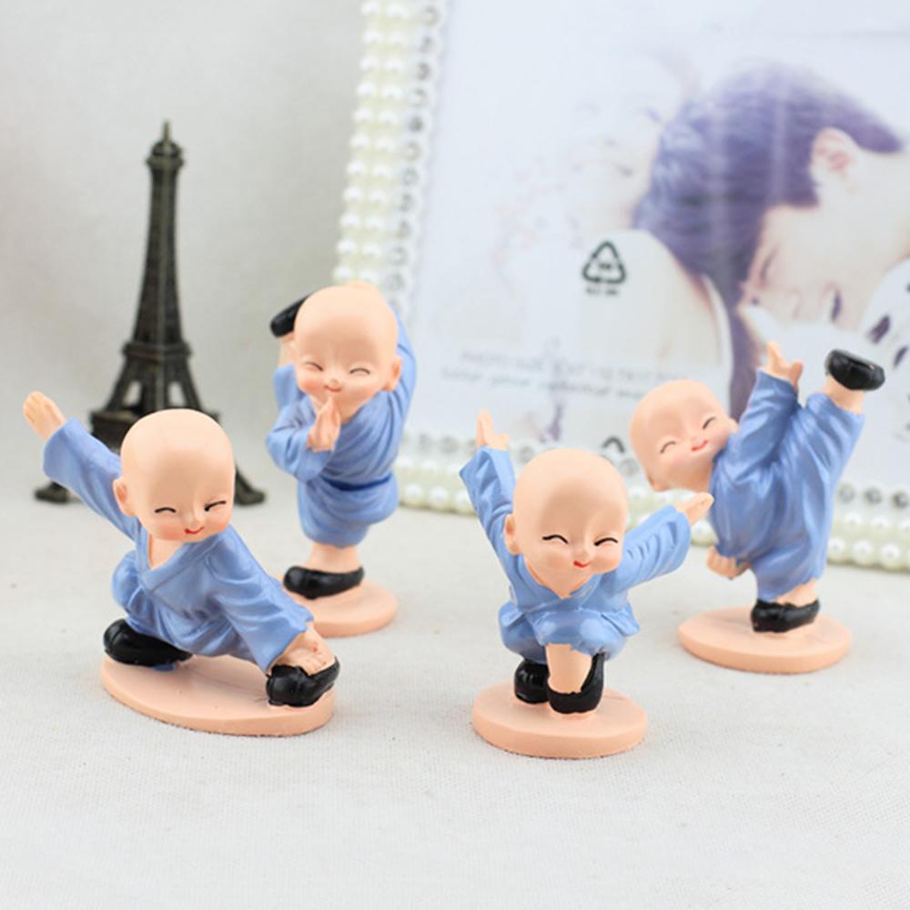 4pcs Ornamen Miniatur Biksu Kecil Bahan Resin Untuk Dekorasi Rumah