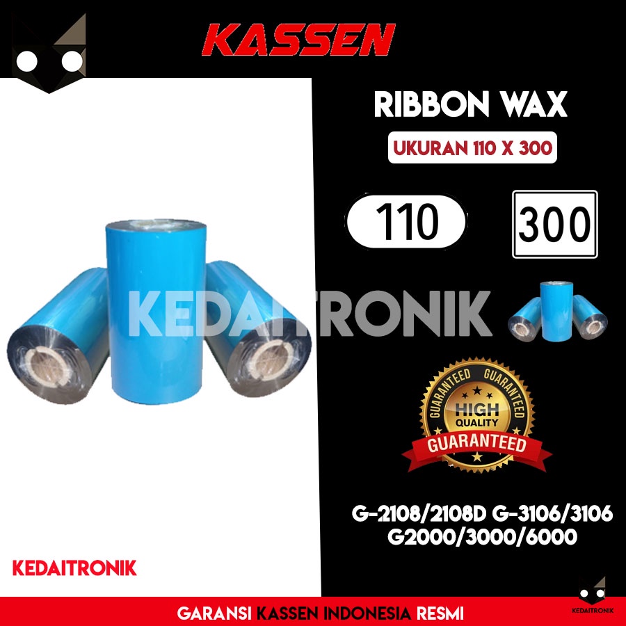 

RIBBON WAX 110 X 300 FACE OUT FO LABEL SEMICOATED THERMAL TRANSFER