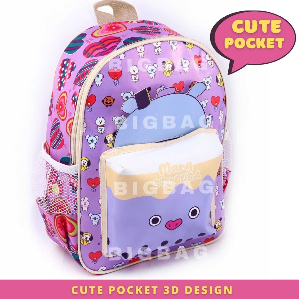 PTS - Ransel Sekolah Anak Perempuan Karakter BOBA - RANSEL BOBA EXTRA POCKET BOBA CUBE - TAS BOBBA - RANSEL BOBBA - TAS BOBA ANAK CEWE - Tas Sekolah Anak - Tas Anak Sekolah Tas Anak SD Tas Anak TK Promo Diskon Termurah Terlaris Terbaru Best Seller