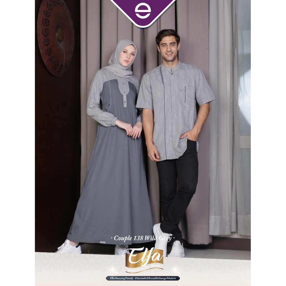 Baju Couple Pasangan - Couple Ethica - Baju Couple Ethica - Couple 133 Wild Grey  - Ayumi 313 - Kahf