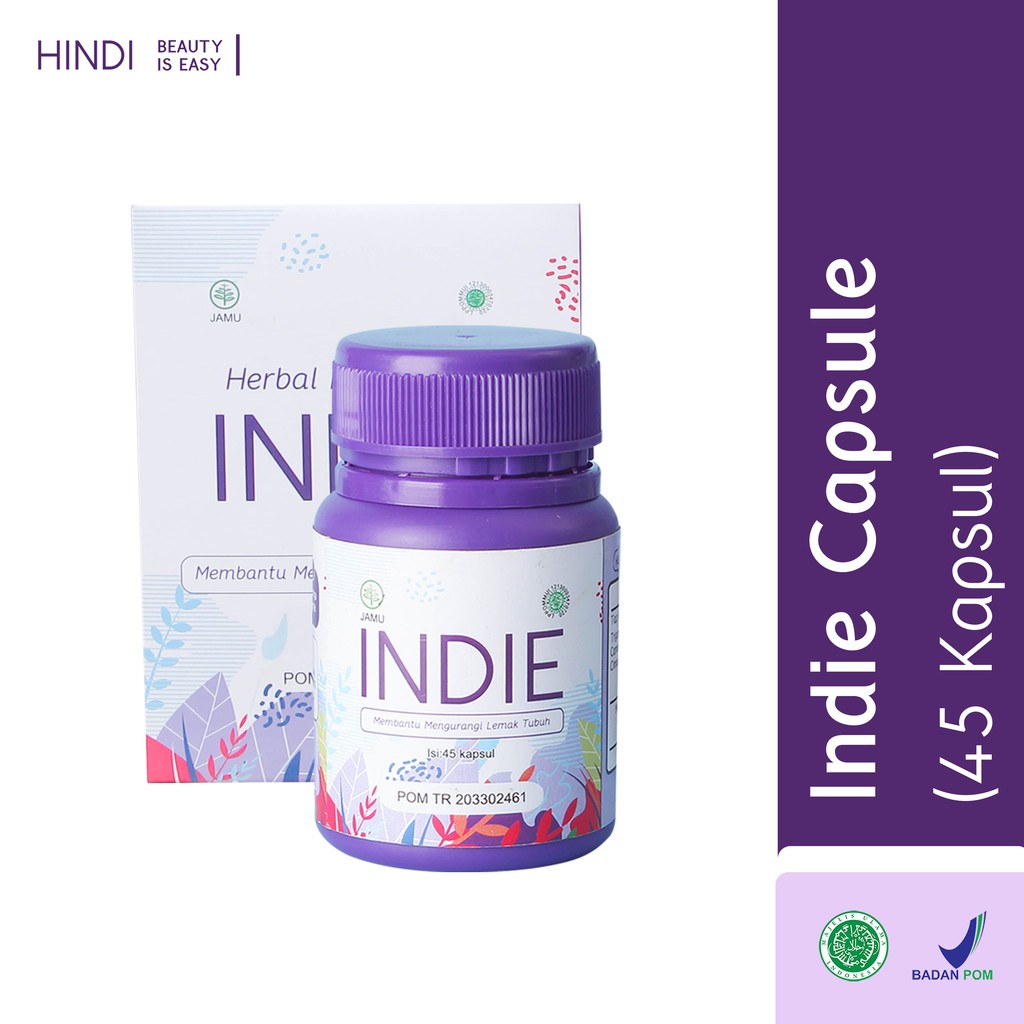 Original INDIE SLIM CAPSUL Pelangsing herbal Hindi Slim Kapsul HERBAL Kemasan Baru