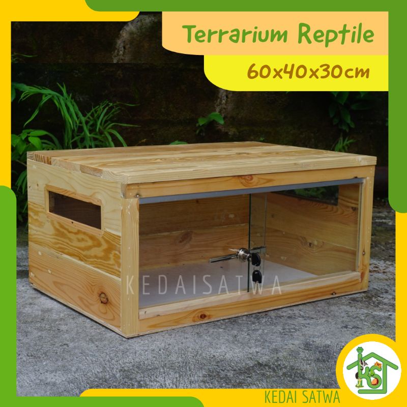 Jual Terrarium Kayu Kandang Reptile Ular Kadal Hamster Landak Mini