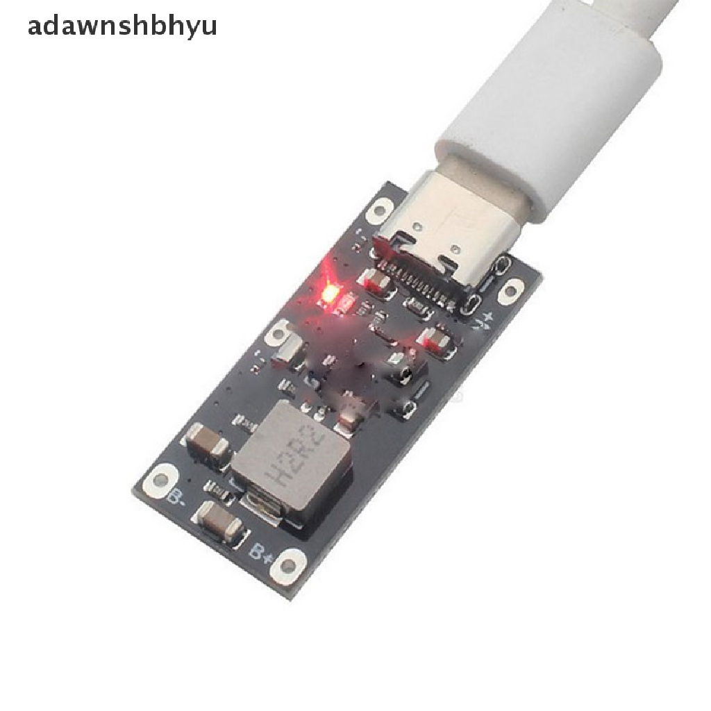 Adawnshbhyu Type-C USB 5V 3A 3.7V 18650papan Pengisian Baterai Lithium Li-ion Charger Modul