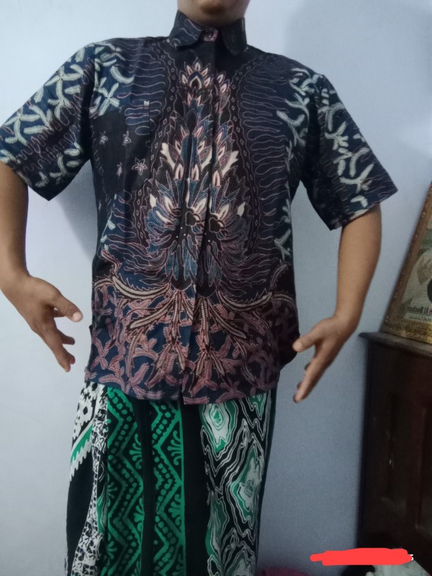 Bswart Batik Hrb026 Kenongo Hem Pendek Padi Pekalongan M L Xl Batik Pria Murah Modern Grosir Batik
