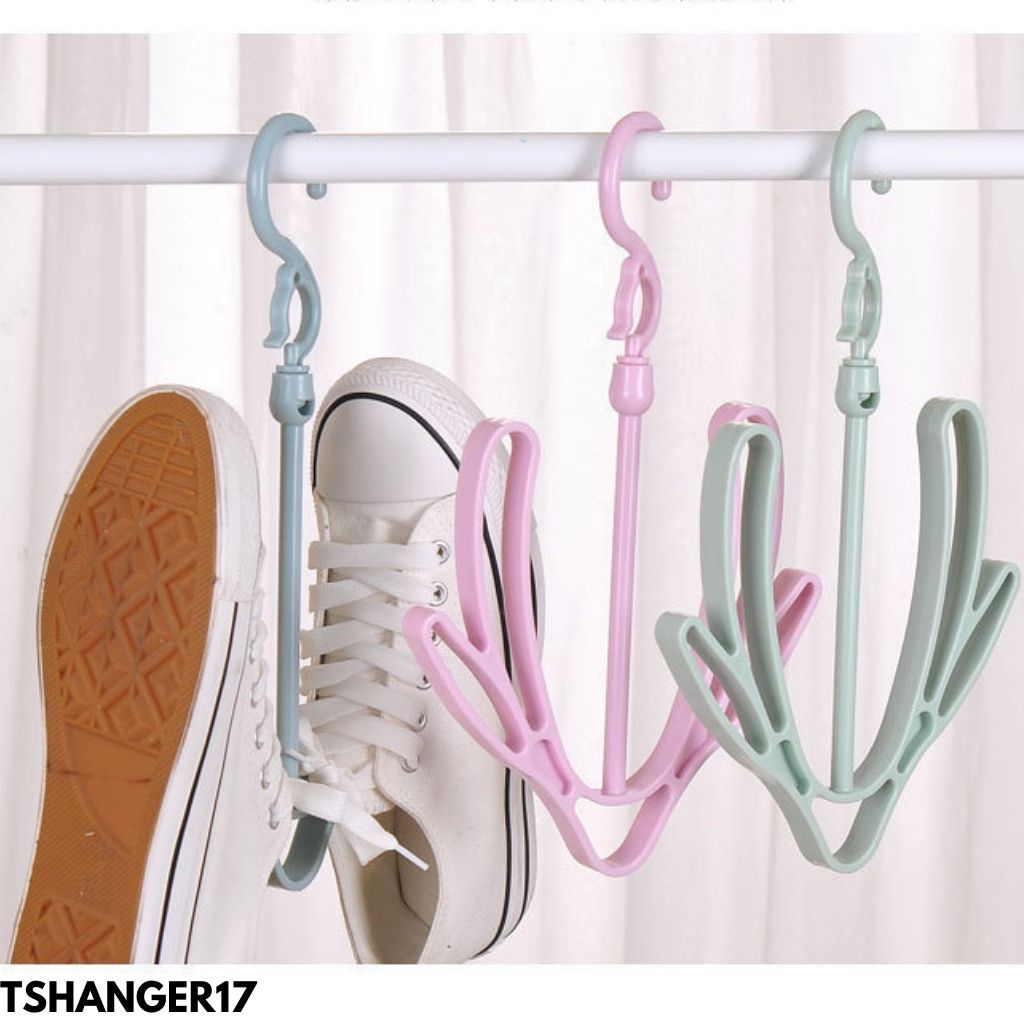 HANGER SEPATU SANDAL GANTUNGAN JEMURAN IMPORT PASTEL TSHANGER17