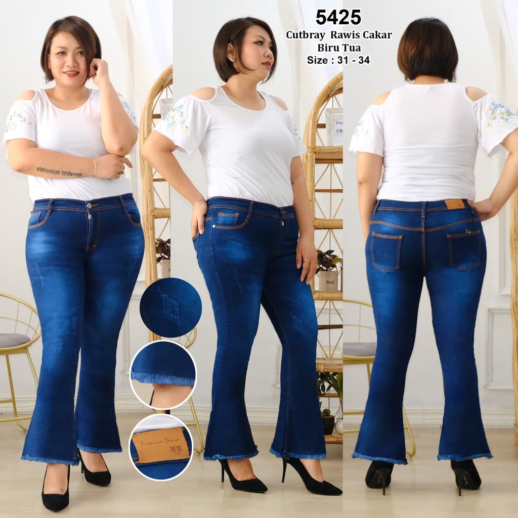 Celana Panjang Jeans Wanita Cutbray Rawis Cakar 31 32 33 34 Bisa Bayar Ditempat(COD)