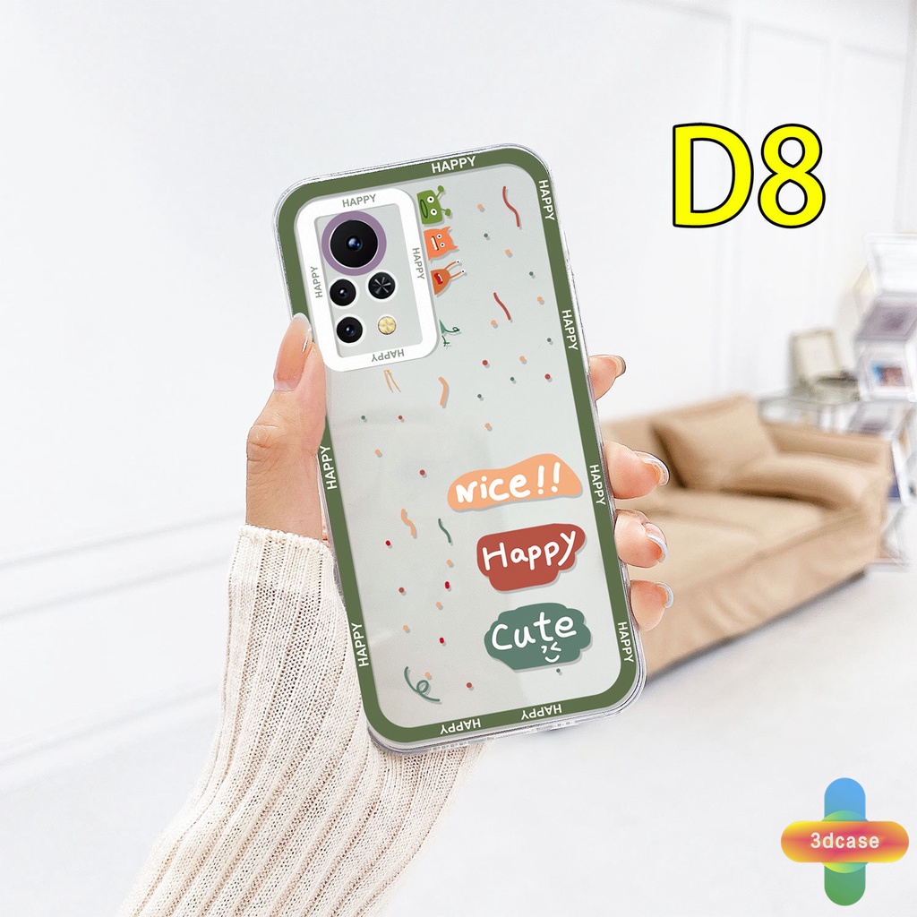 Casing Soft TPU Case Infinix Smart 6 5 4 4C 5 Pro Infinix Hot 10 11 Play 10 10t 10s NFC 10i 9 Pro 10 Lite 11 Plus Hot 9 Play 11 11S NFC Tencno Spark 5 PRO A15 A16 A9 A5 A7 A5S Y12 Y20 Y15S Y21S A12 Cute Cartoon Monster Transparent Phone Case