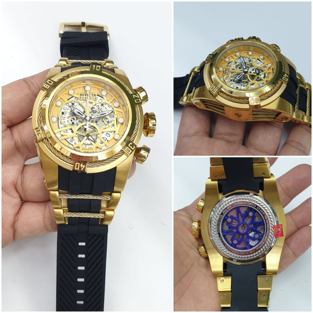 JAM TANGAN PRIA INVICTA RESERVE BODY FULL GOLD SUPER PREMIUM