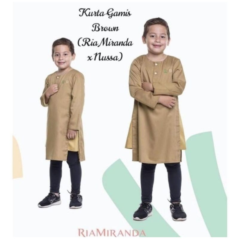 Sale Kurta gamis anak Ria Miranda x Nussa. Colour brown
