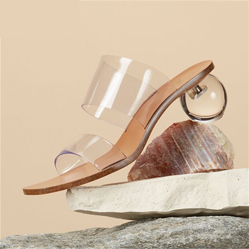 clear pvc mules