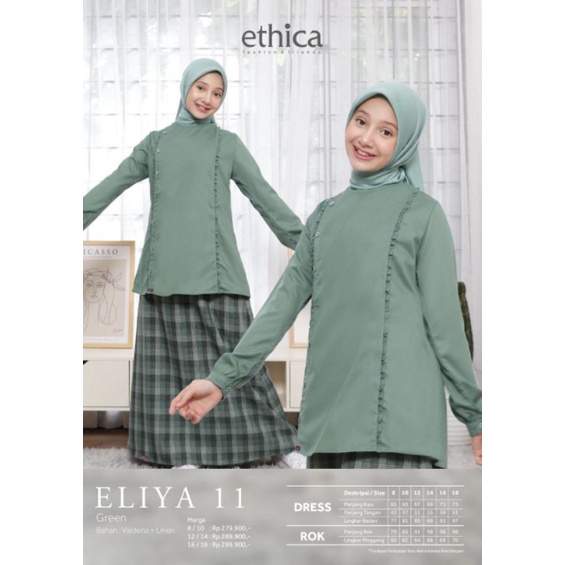 ELIYA 11 DAILY SET ROK &amp; BLUS ANAK &amp; REMAJA PUTRI