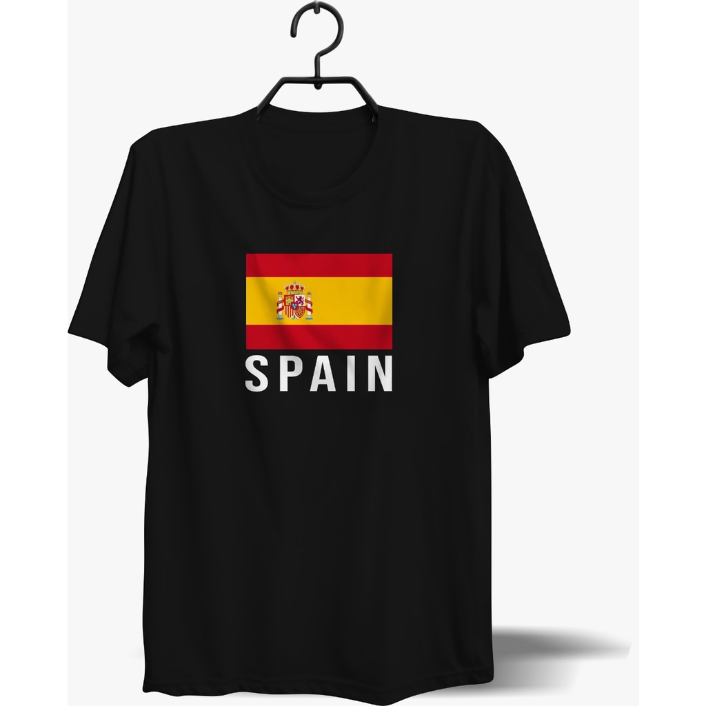 BAJU KAOS BENDERA SPANYOL SABLON DTF DTG