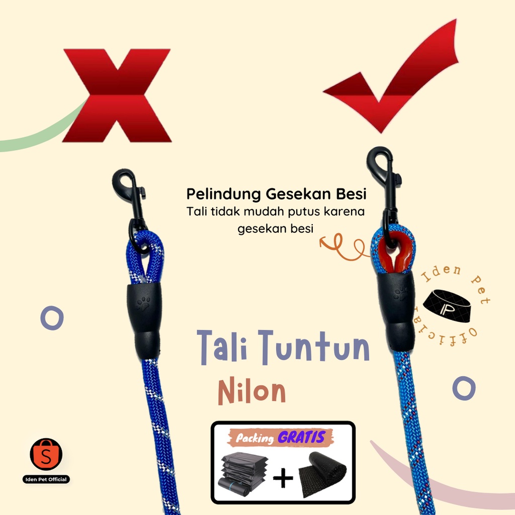 Dog Leash Tali Tuntun Harness Kekang Harnes Anjing Kucing Besar Kecil Rompi Herness