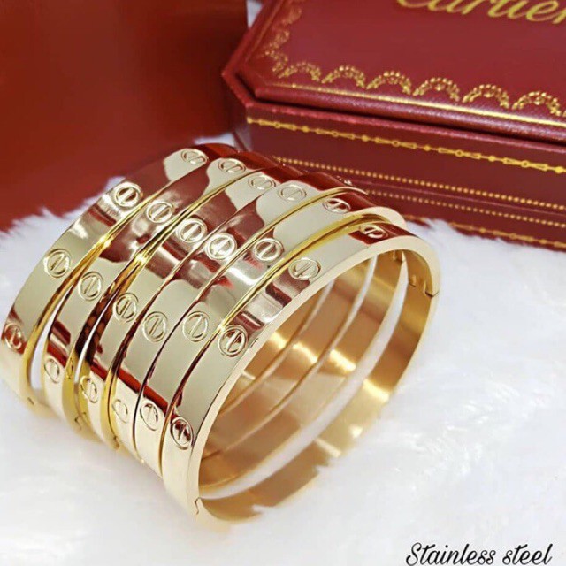 gelang titanium rosegold anti karat diamter 6cm