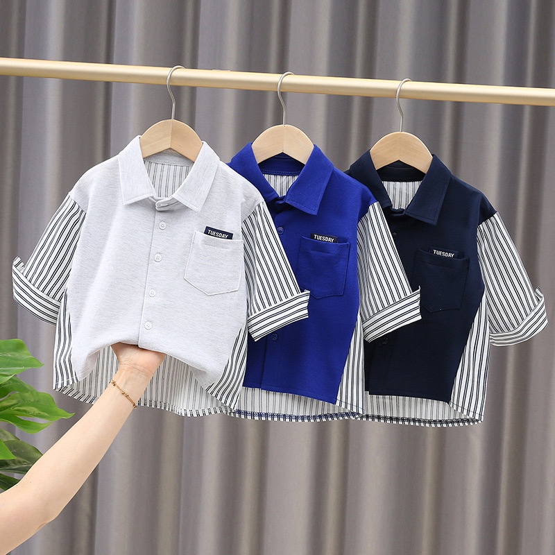 Kemeja anak laki laki import kemeja kaos anak cowok lengan panjang anak cowok impor kombinasi kaos k