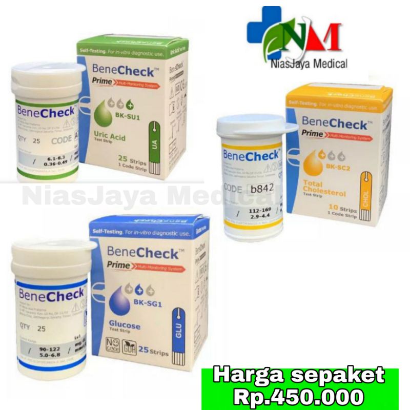 Strip Benecheck kolesterol/strip Benecheck Asam urat/strip benecheck Gula