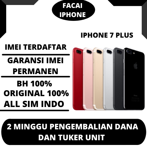 iphone 7 plus 32gb 128gb 256gb bekas second original 100    mulus  like new fullset