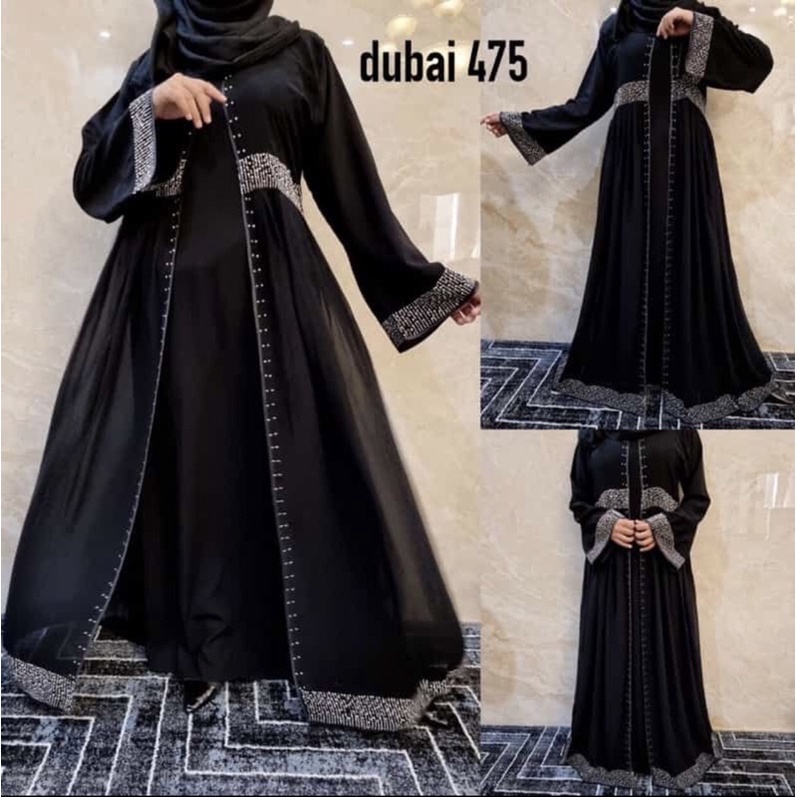 GAMIS ABAYA SYAR’I DUBAI 475 SWAROVSKY CANTIK MURAH COD